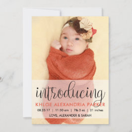 Skript Einführung Coral Baby Girl Foto Ankündigung