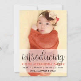 Skript Einführung Coral Baby Girl Foto Ankündigung