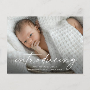Skript Einführungs-Baby-Foto-Dankeschön-Karte Postkarte