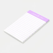 Skript Elegant Helllila Lined Personalisiert Post-it Klebezettel (angewinkelt)