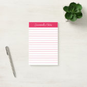 Skript Elegant Kirschrot Lined Personalized Post-it Klebezettel (Büro)