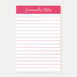 Skript Elegant Kirschrot Lined Personalized Post-it Klebezettel