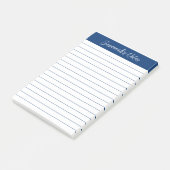Skript Elegant Navy Blau liniert Personalisiert Post-it Klebezettel (angewinkelt)