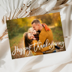 Skript-Erntedank mit weißer Pinselspitze Feiertagskarte