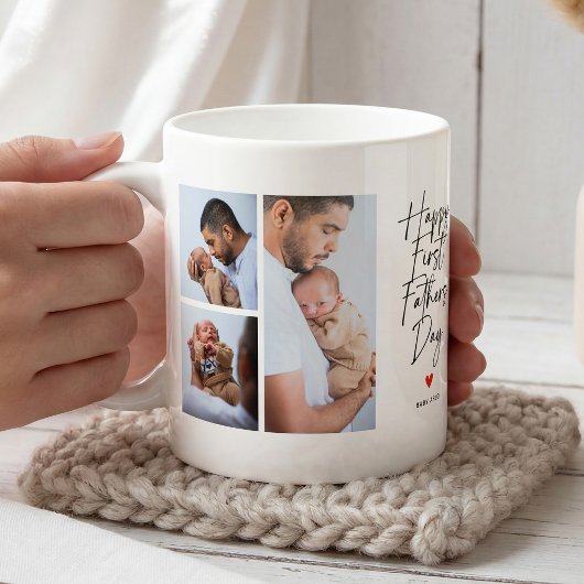 Skript Erstes Vatertags-Fotocollage-Geschenk Kaffeetasse