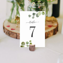 Skript Eukalyptus Sitzdiagramm (Rückseite) Hochzei Tischnummer