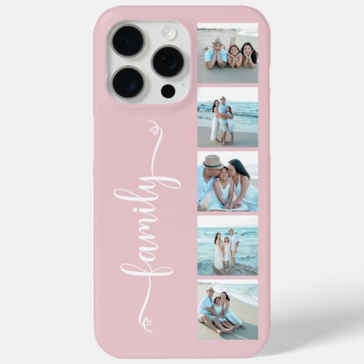 Skript Familienfoto Blush Rosa Case-Mate iPhone Hülle (Rückseite)