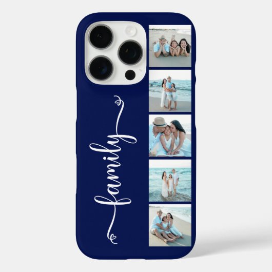 Skript Familienfoto Navy Blau Case-Mate iPhone Hülle (Rückseite)