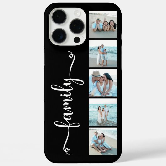 Skript Familienfoto Schwarz Case-Mate iPhone Hülle (Rückseite)