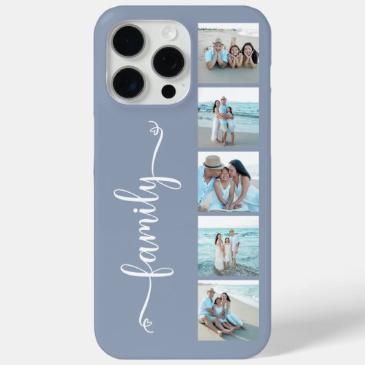 Skript Familienfoto Staubblau Case-Mate iPhone Hülle (Rückseite)