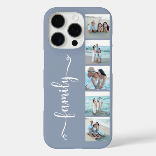 Skript Familienfoto Staubblau Case-Mate iPhone Hülle (Rückseite)