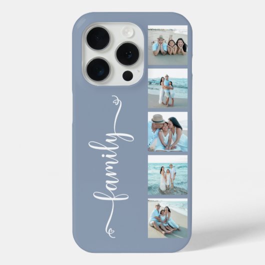 Skript Familienfoto Staubblau Case-Mate iPhone Hülle (Rückseite)