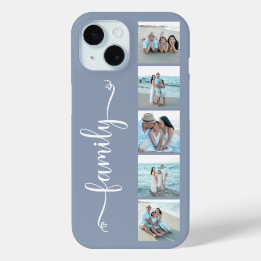Skript Familienfoto Staubblau Case-Mate iPhone Hülle (Rückseite)
