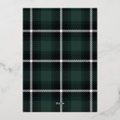 Skript-Feiertag grün Tartan-Foto Folien Feiertagskarte (Rückseite)