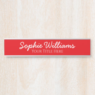 Skript Fett Weiße Schriftart Name Titel "Bright Re Türschild
