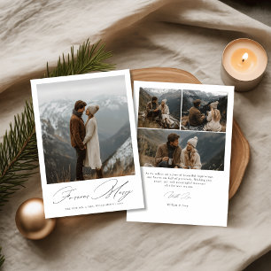 Skript Forever Merry Neuvermählte Hochzeitsfoto Feiertagskarte