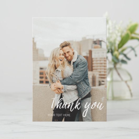 Skript-Foto brush Dankeschön Karte (Stehend Vorderseite)