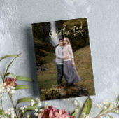 Skript-Foto für Gold-Signaturen Save the Date Folieneinladung