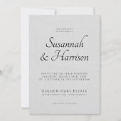 Skript-Foto Hochzeit Embossed Linen Texture Einladung (Vorderseite)