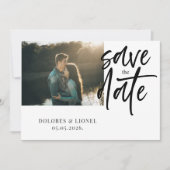 Skript-Foto Minimalistisch Save the Date Einladung (Vorderseite)
