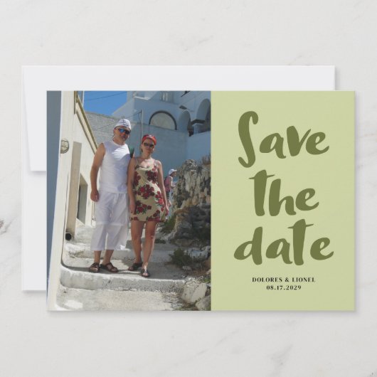 Skript-Foto Minimalistisch Save the Date Einladung (Vorderseite)