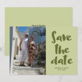 Skript-Foto Minimalistisch Save the Date Einladung (Vorne/Hinten)