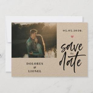 Skript-Foto Minimalistisch Save the Date Einladung