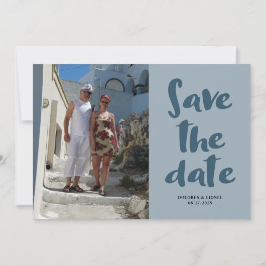 Skript-Foto Minimalistisch Save the Date Einladung (Vorderseite)