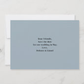 Skript-Foto Minimalistisch Save the Date Einladung (Rückseite)