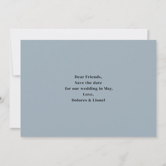 Skript-Foto Minimalistisch Save the Date Einladung (Rückseite)