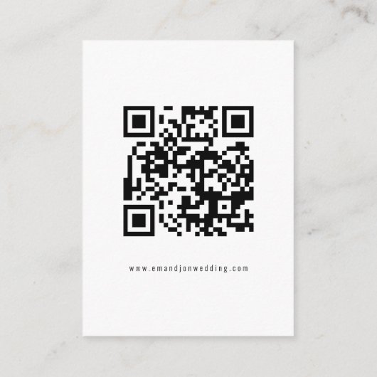 Skript-Foto QR-Code Hochzeit RSVP Begleitkarte (Rückseite)