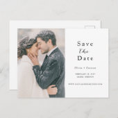 Skript-Foto Save the Date Ankündigungspostkarte (Vorne/Hinten)