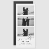 Skript-Foto-Strip Magnetic-Hochzeit speichern Sie Magnetkarte (Vorne/Hinten)