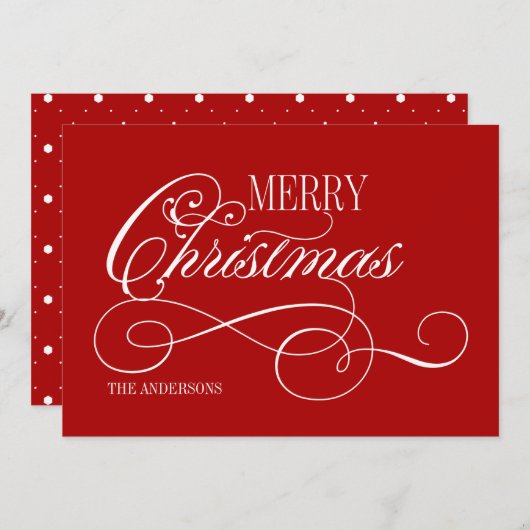 Skript Frohe Weihnachtskarte Feiertagskarte (Vorne/Hinten)