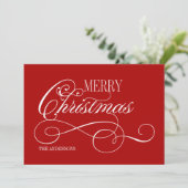 Skript Frohe Weihnachtskarte Feiertagskarte (Stehend Vorderseite)