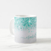Skript für aquamarine Glitzer-Glitzern Kaffeetasse (Vorderseite Links)