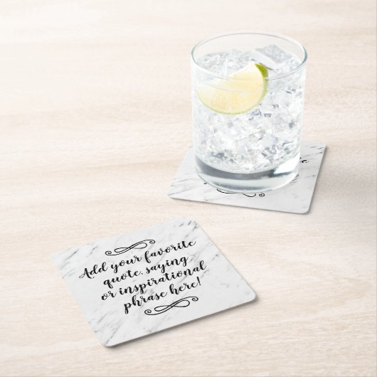 Skript für benutzerdefinierte Anführungszeichen Rechteckiger Pappuntersetzer (Vor Ort)