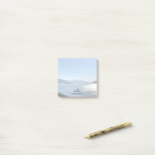 Skript für benutzerdefinierte Foto-Landschaftsname Post-it Klebezettel (Auf Schreibtisch)