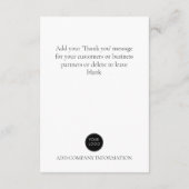 Skript für das Business-Logo für Budget Vielen Dan Begleitkarte (Rückseite)