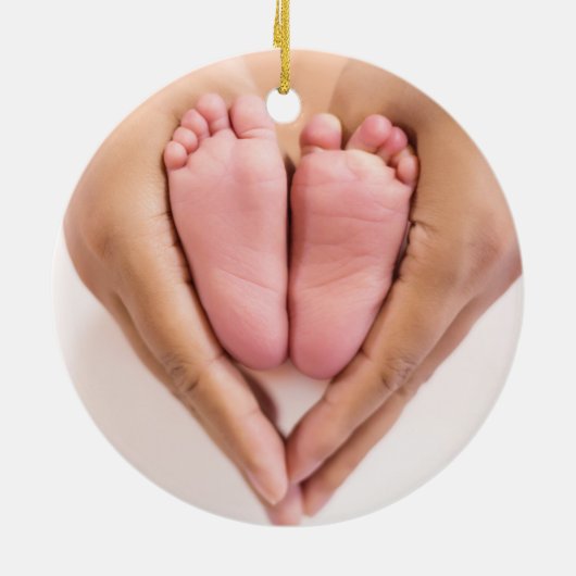 Skript für das erste Weihnachtsgeschenk des Babys Keramik Ornament (Hinten)