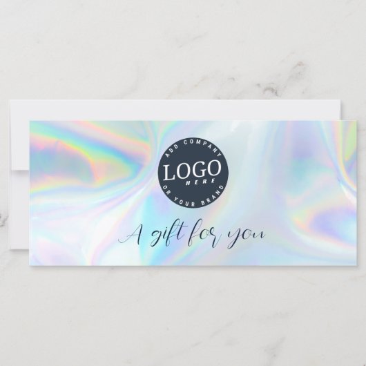 Skript für das Firmenlogo - Iridescent-Geschenkgut (Vorderseite)