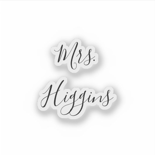 Skript für das Hochzeitsstichtag Aufkleber (Vorderseite)