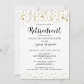 Skript für das Party der Rückzahlung Gold Confetti Einladung (Vorderseite)