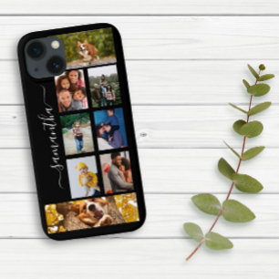Skript für die Bezeichnung von Monogramm-Collage-K Case-Mate iPhone 14 Hülle