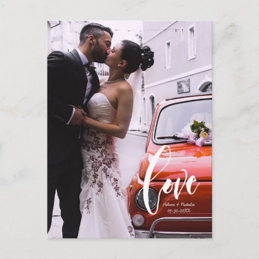 Skript für die Hochzeit von Lieben mit benutzerdef Ankündigungspostkarte (Vorderseite)