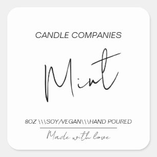 Skript für ein veganes Kerzengeschäft Quadratischer Aufkleber