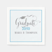 Skript für eine blaue Graduierungspartei Serviette (Vorderseite)
