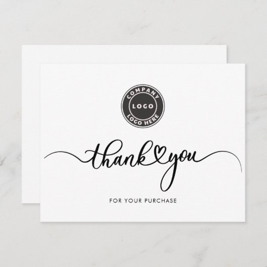 Skript für einfaches Business-Logo Dankeskarte (Vorne/Hinten)