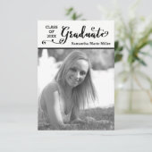 Skript für Graduieren Vertikal - Abschluss 3x5 Einladung (Stehend Vorderseite)