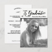 Skript für Graduieren Vertikal - Abschluss 3x5 Einladung (Vorne/Hinten)